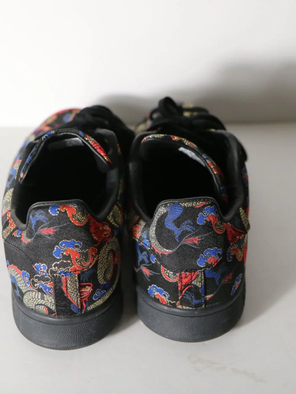 Adidas Stan Smith Mens Dragon‎ Printed Boat Festival Sneakers 10.5 Black Low Top